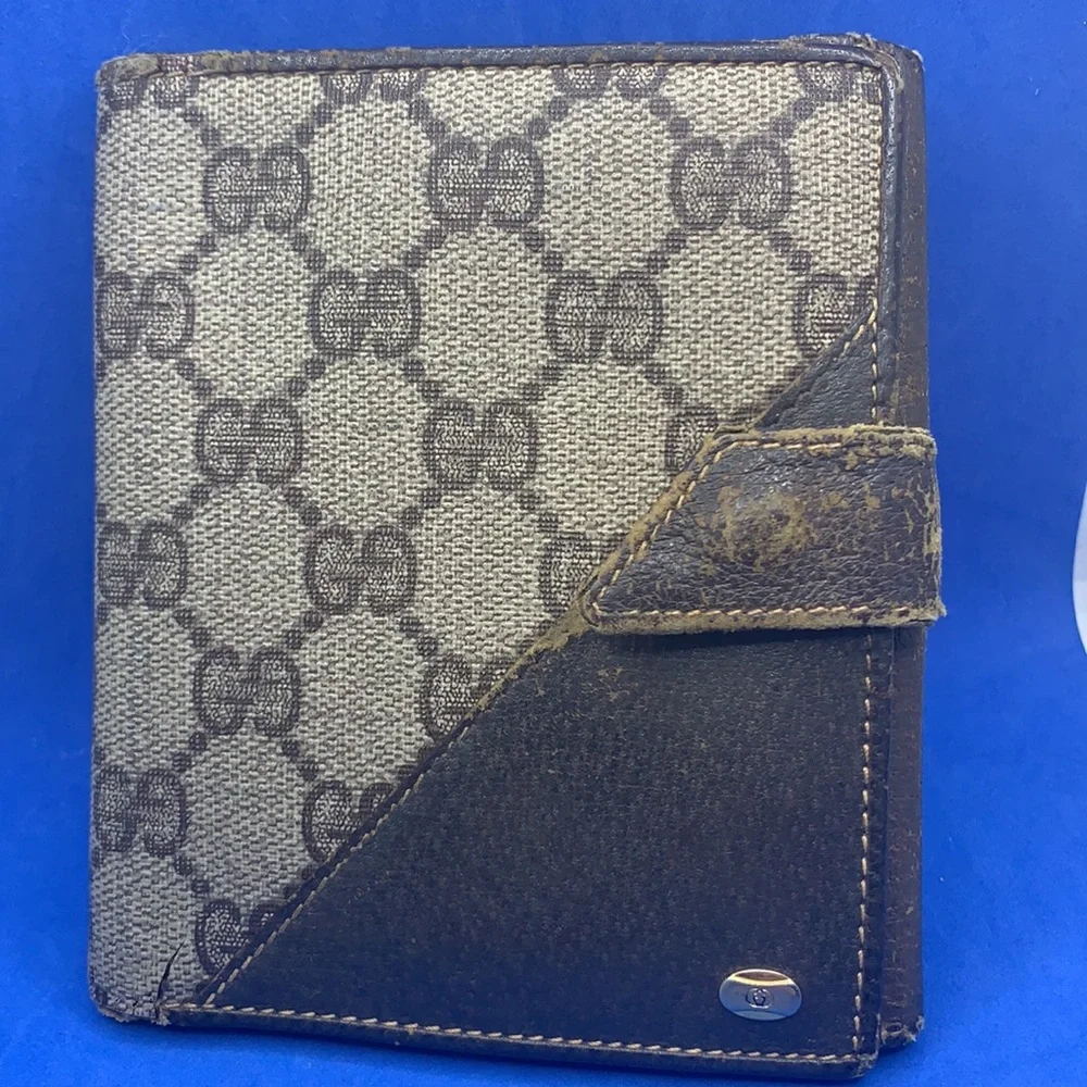 Rarest Gucci GGโ Vintage canvas & leather wallet - Picture 2 of 14